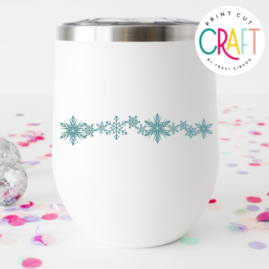 Snowflake Banner SVG PNG DXF EPS Print Cut Craft