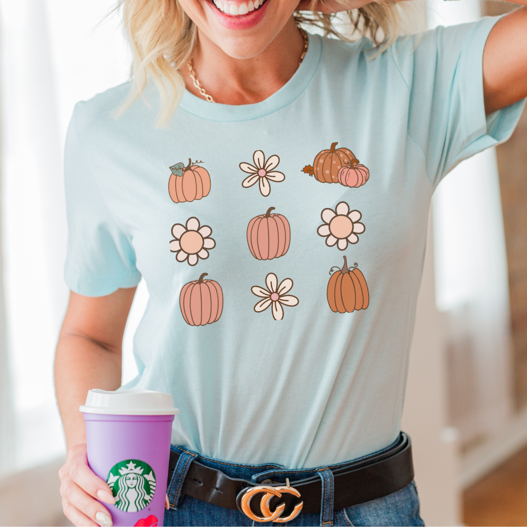 Flowers and Pumpkins| DTF Transfers