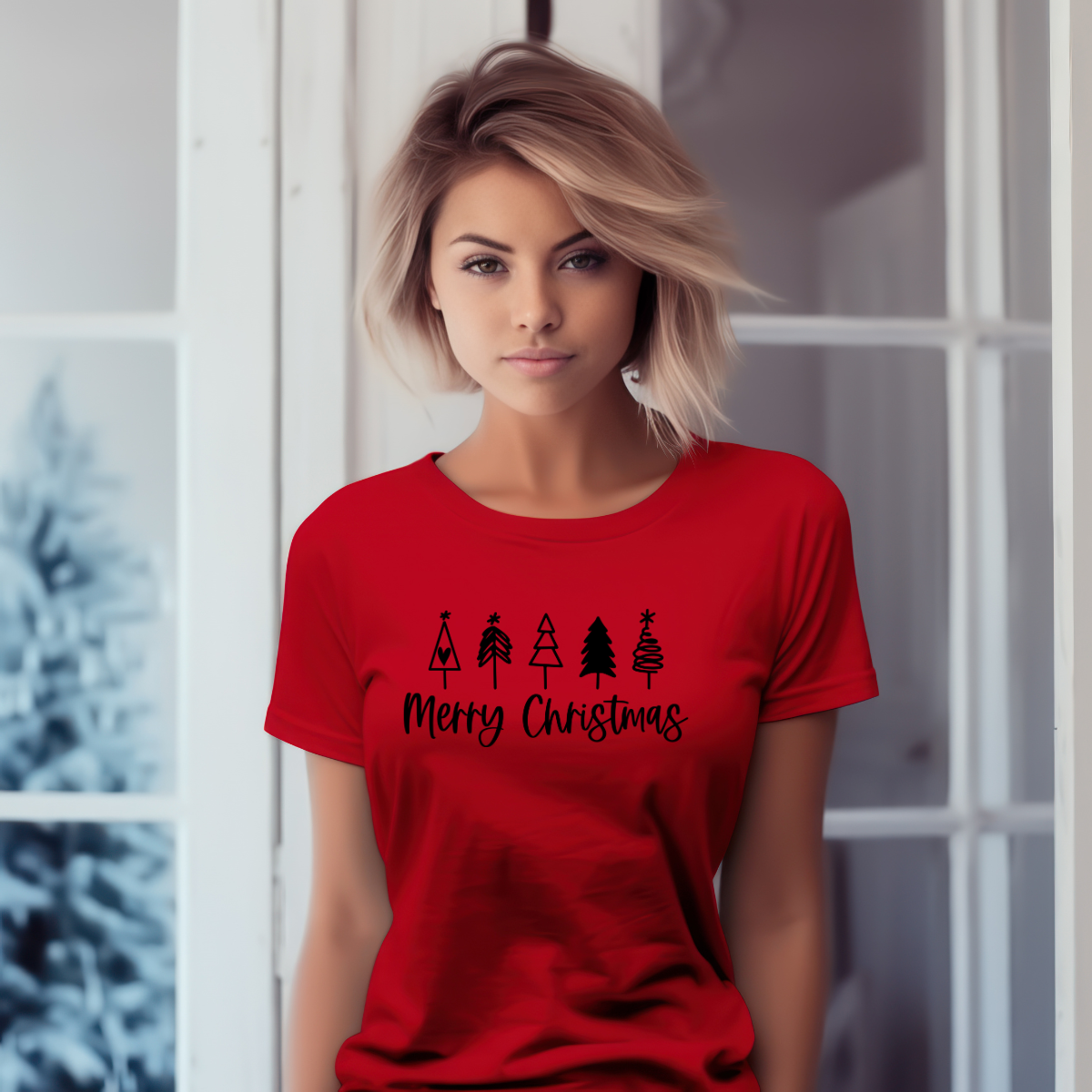 Merry Christmas with Trees| DTF Transfers