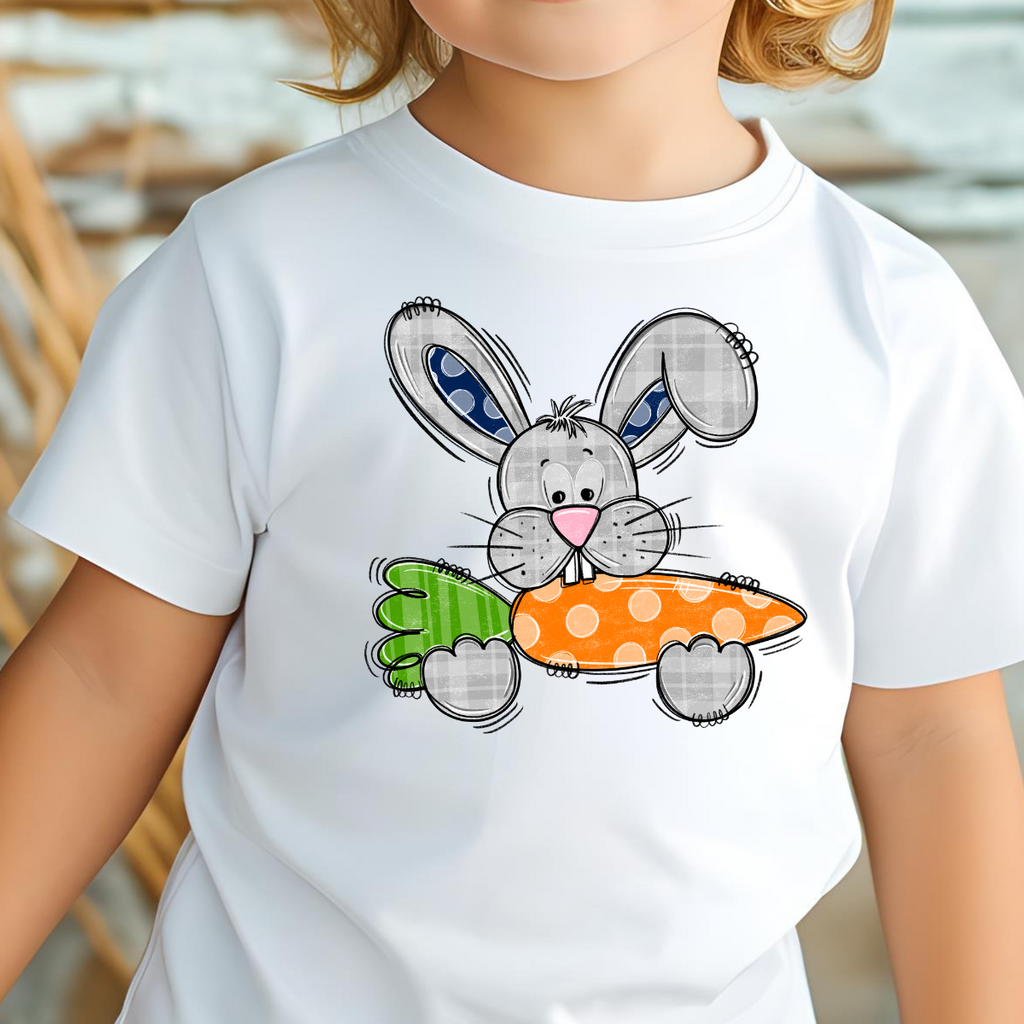 Bunny With Blue Dots On Ear & Carrot DTF Bundle | DTF Transfers