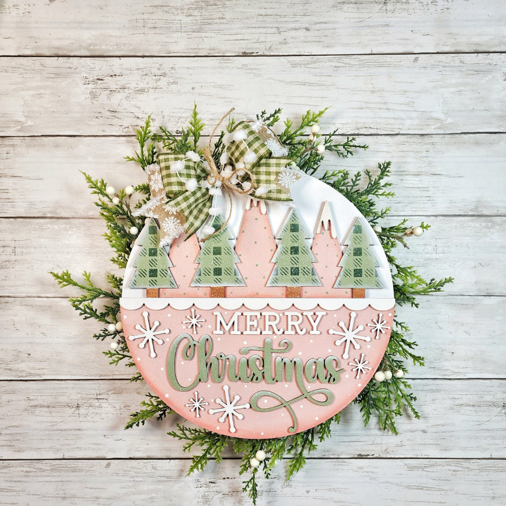 Merry Christmas Woodland Trees Sign 46 | DIY Kits