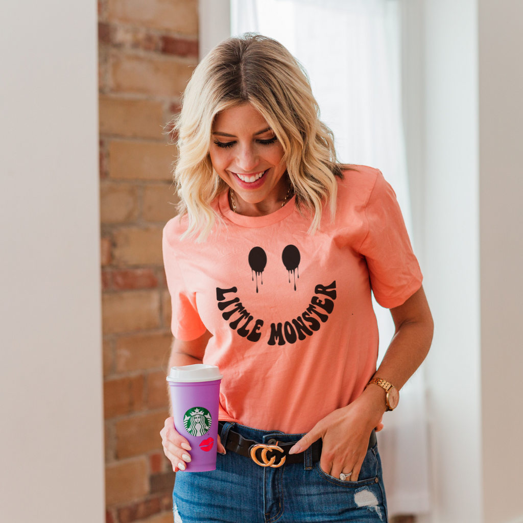 Little Monster Drippy Smiley Face | DTF Transfers