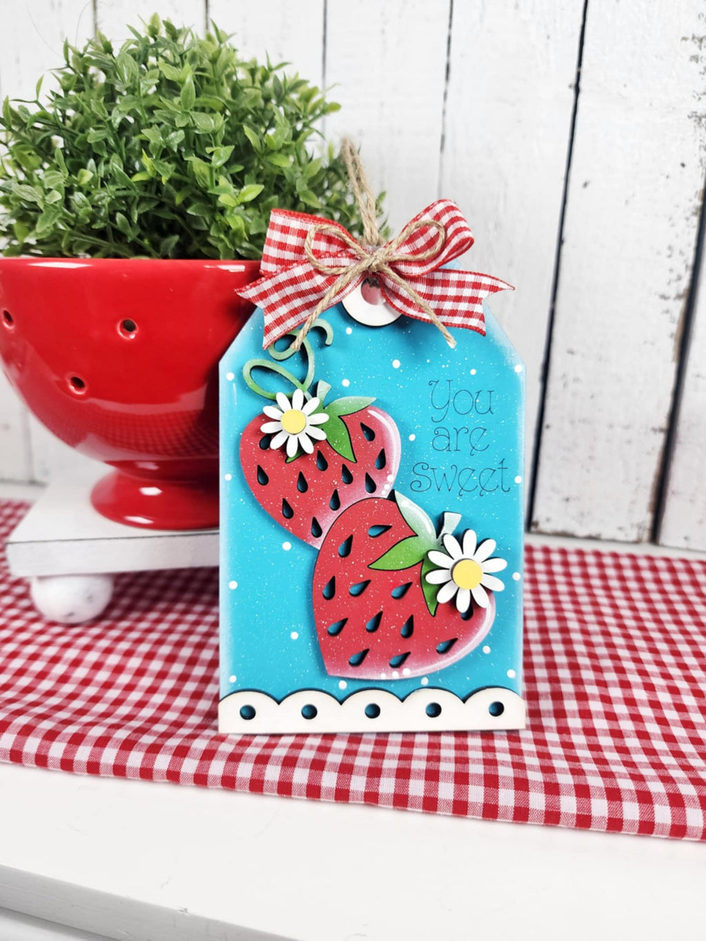 You Are Sweet Strawberry Tag Wood Craft Blank | DIY Kits