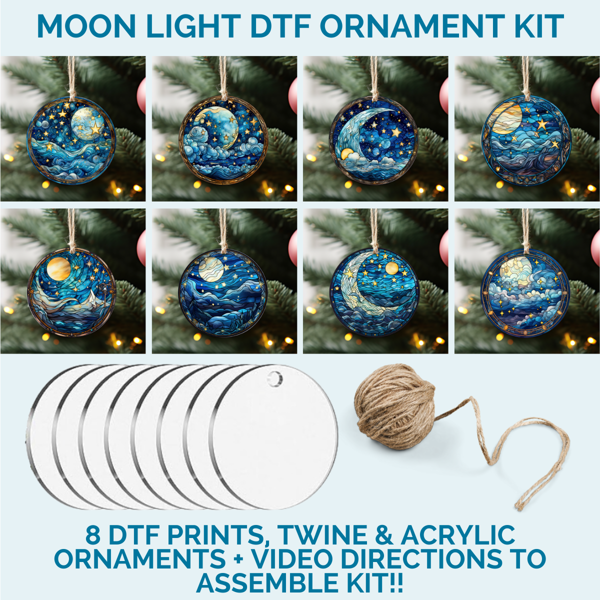 Stained Glass Seasonal Ornament DTF Kit | DIY Kits