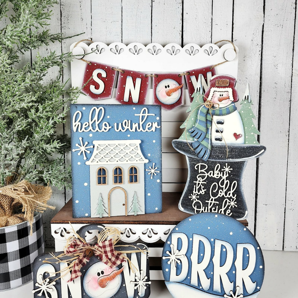 Winter Wonderland Tiered Tray Set 56 | DIY Kits