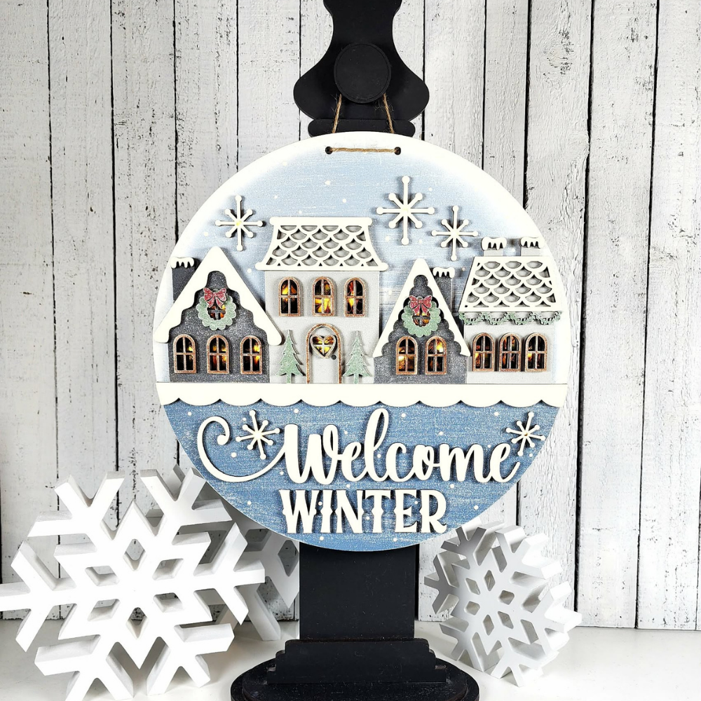 Welcome Winter Village Sign 61 | DIY Kits