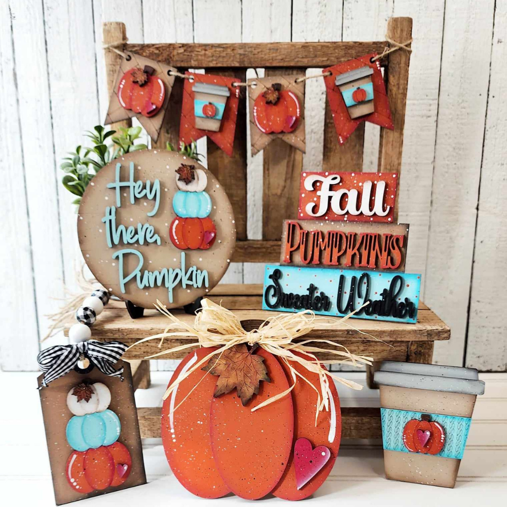 Fall Pumpkin Tiered Tray Set 65 | DIY Kits