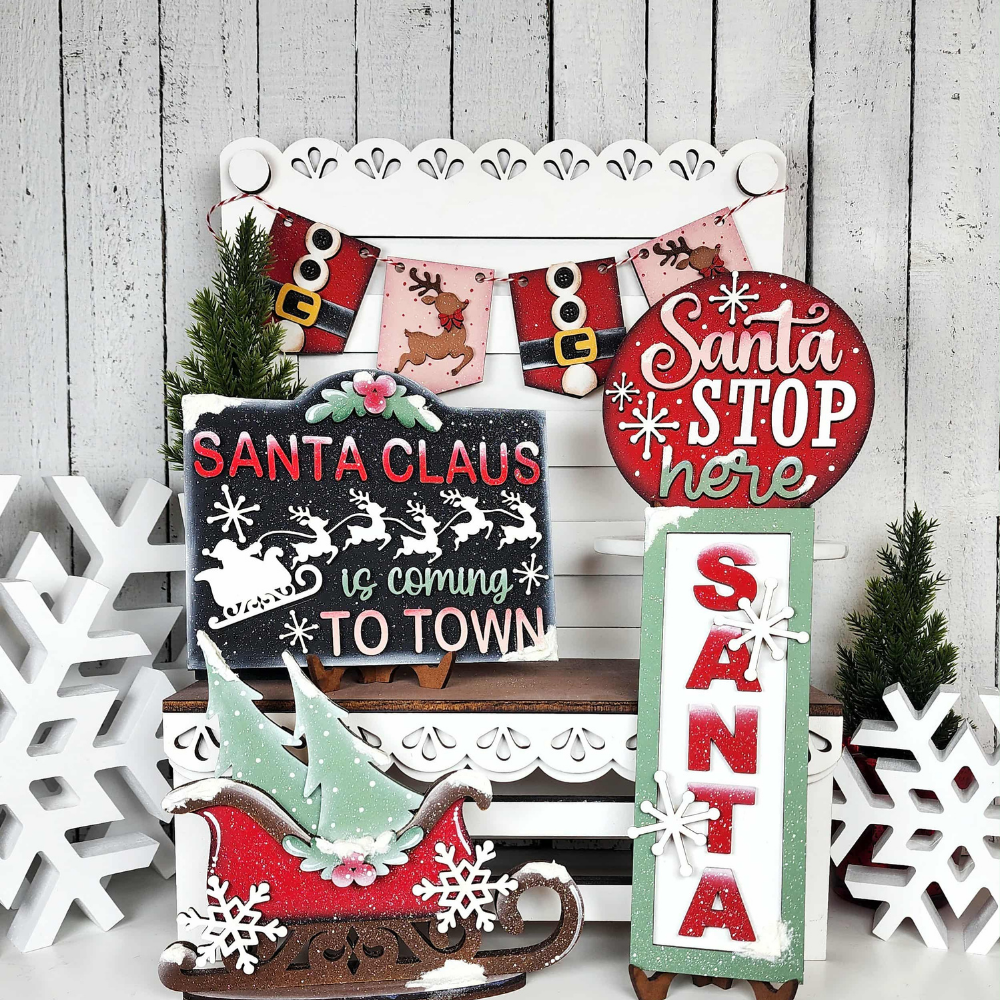 Santa's Coming to Town Tiered Tray Set 68 | DIY Kits