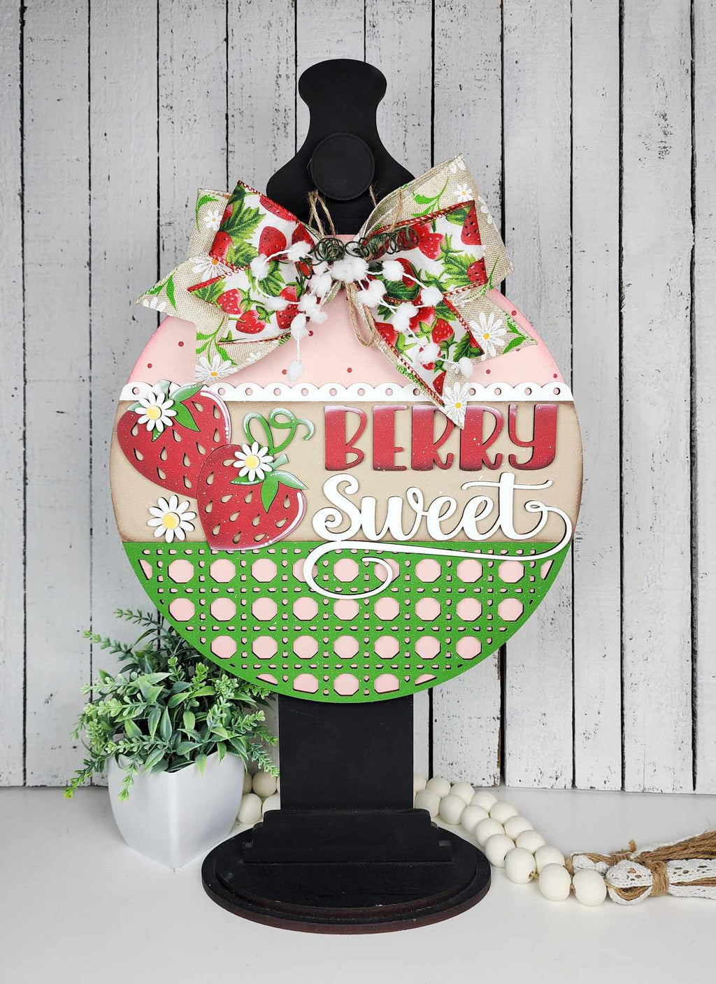 Berry Sweet Strawberry Door Hanger Wood Craft Blank | DIY Kits