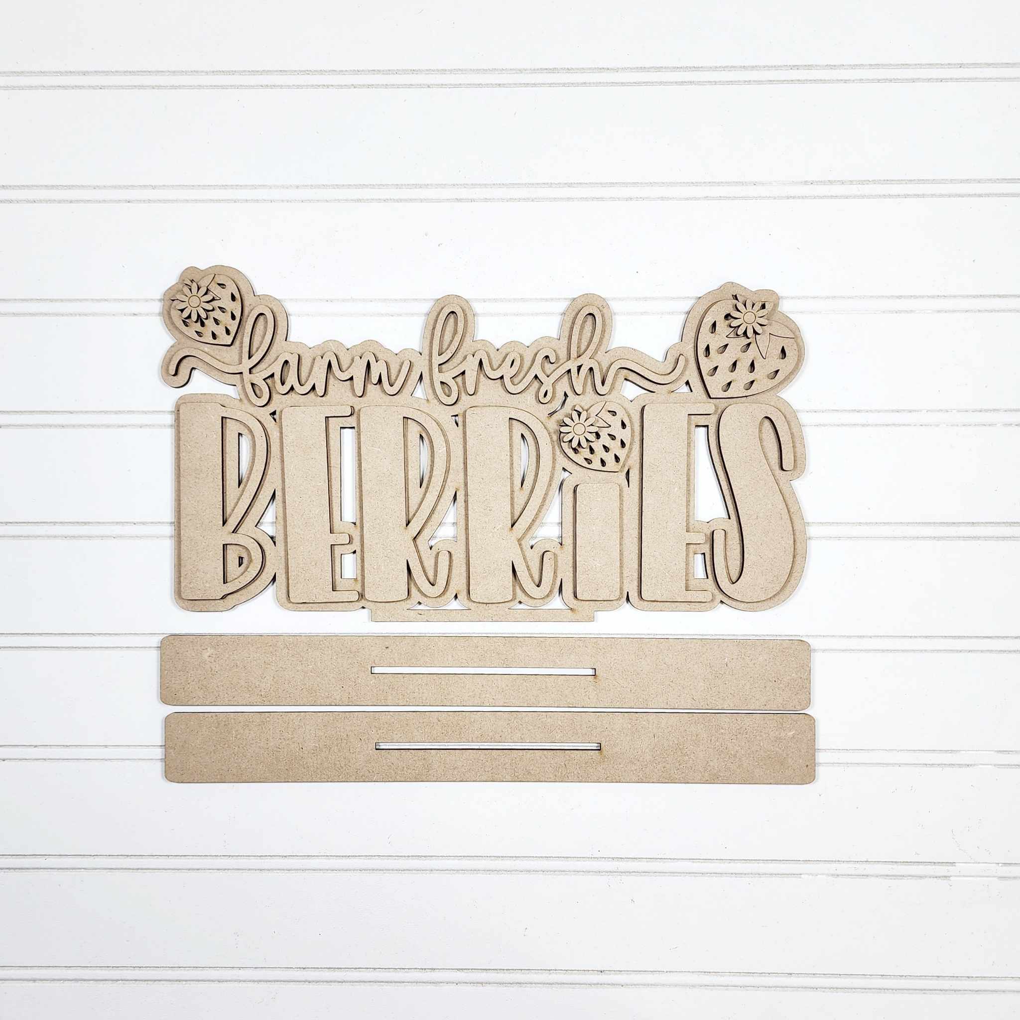 Farm Fresh Berries Shelf Sitter Wood Craft Blank | DIY Kits