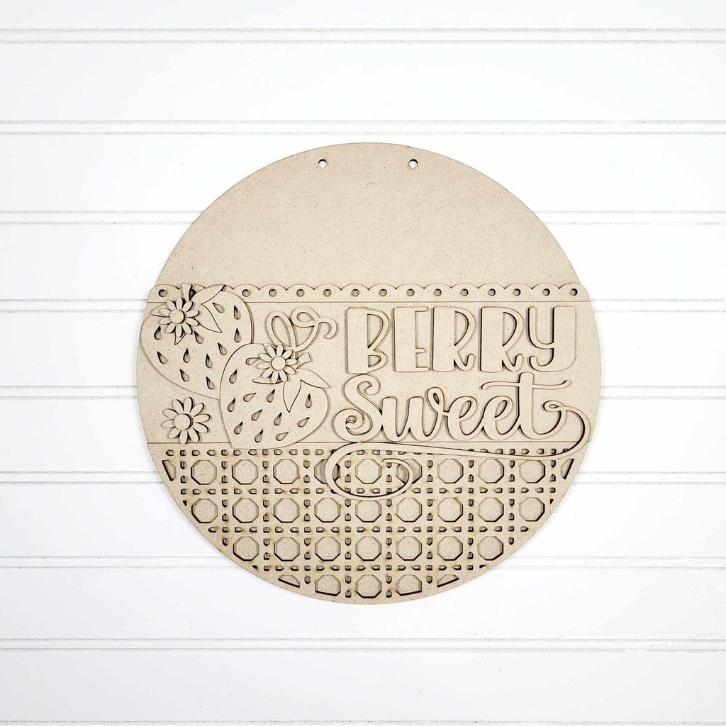 Berry Sweet Strawberry Door Hanger Wood Craft Blank | DIY Kits