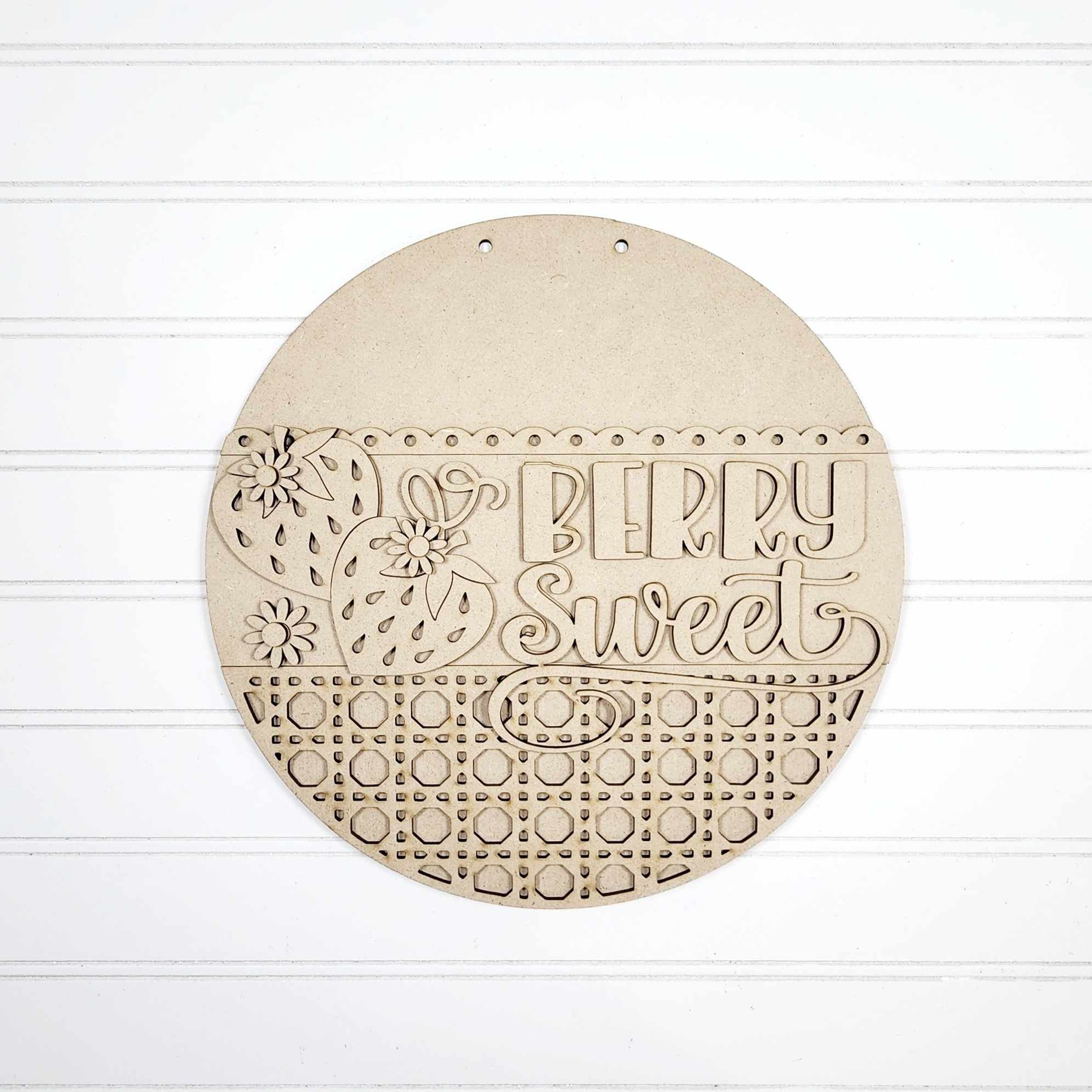 Berry Sweet Strawberry Door Hanger Wood Craft Blank | DIY Kits