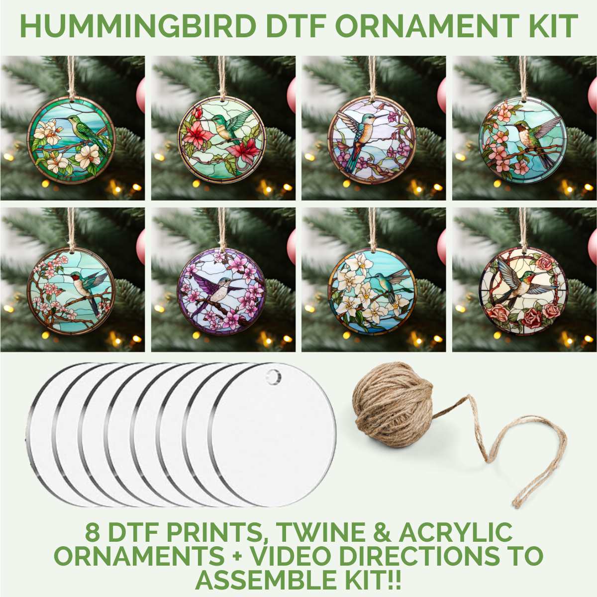 Stained Glass Seasonal Ornament DTF Kit | DIY Kits