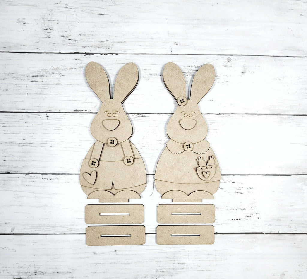 Standing Bunny Wood Craft Blank Set – DIY Easter Decor (9") | DIY Kits