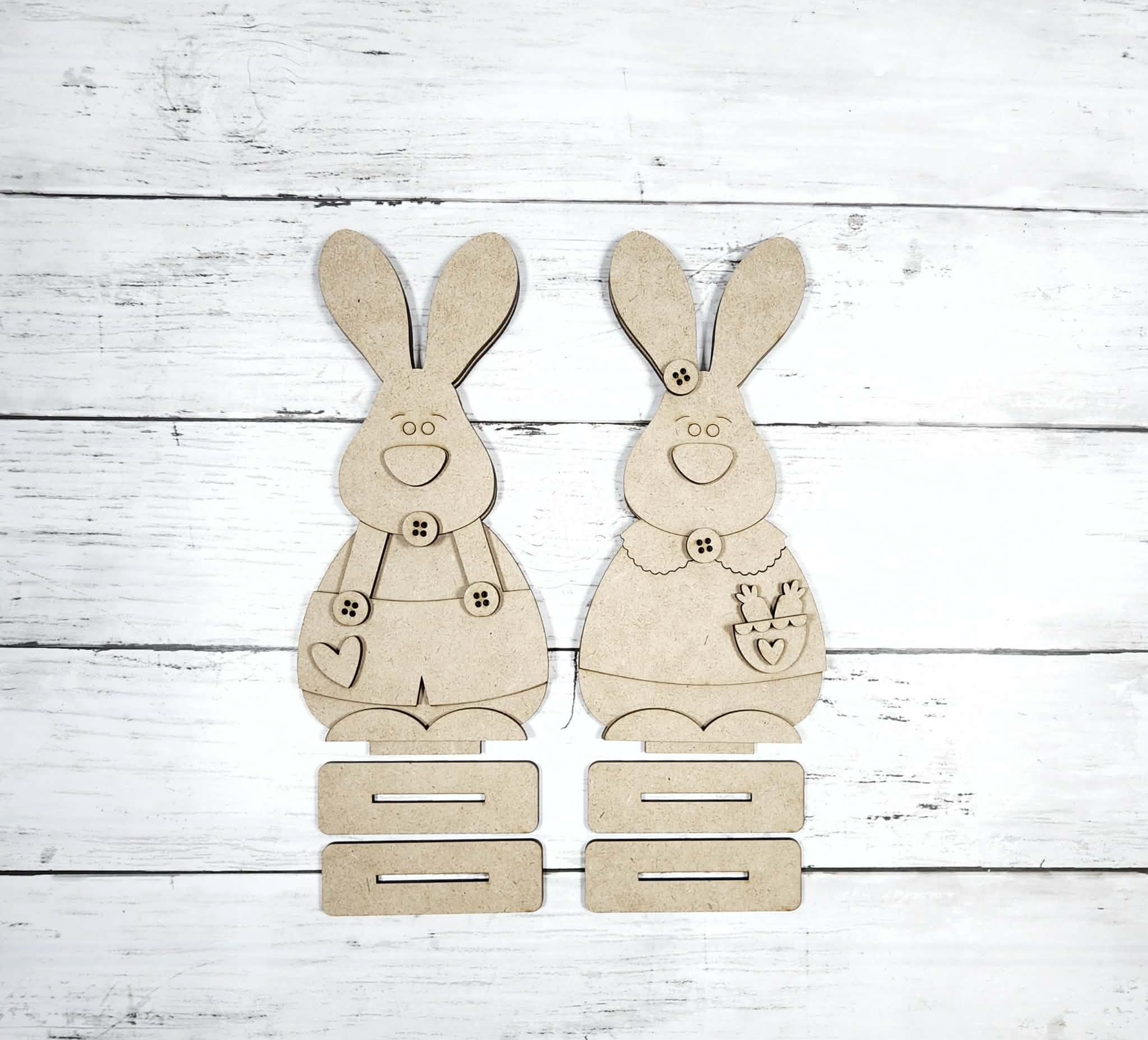 Standing Bunny Wood Craft Blank Set – DIY Easter Decor (9") | DIY Kits