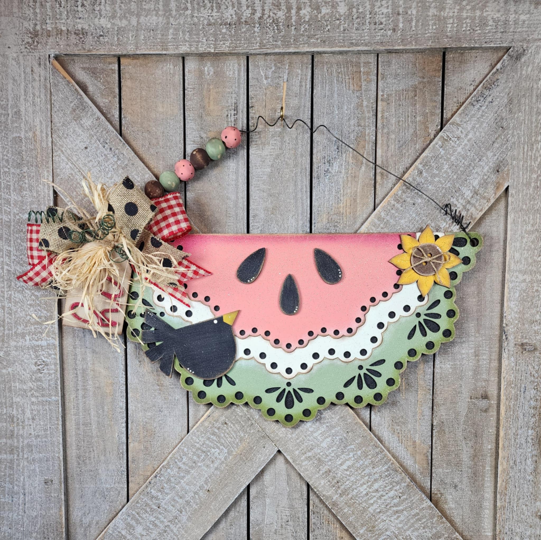 Watermelon Slice Door Hanger – Layered Wood Craft Blank | DIY Kits