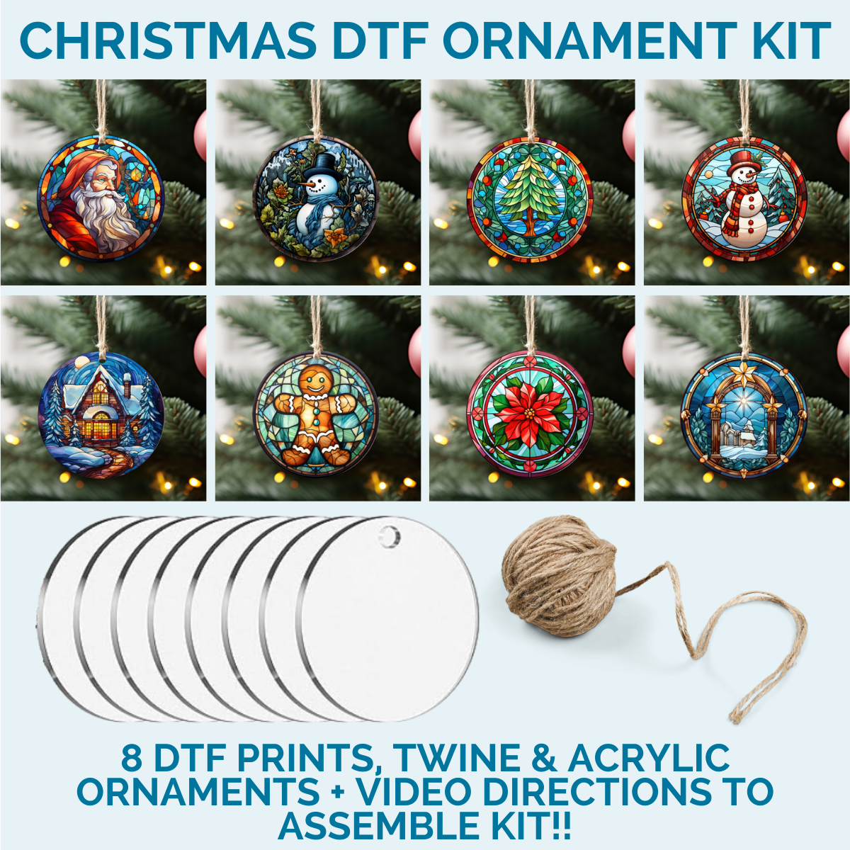 Stained Glass Seasonal Ornament DTF Kit | DIY Kits
