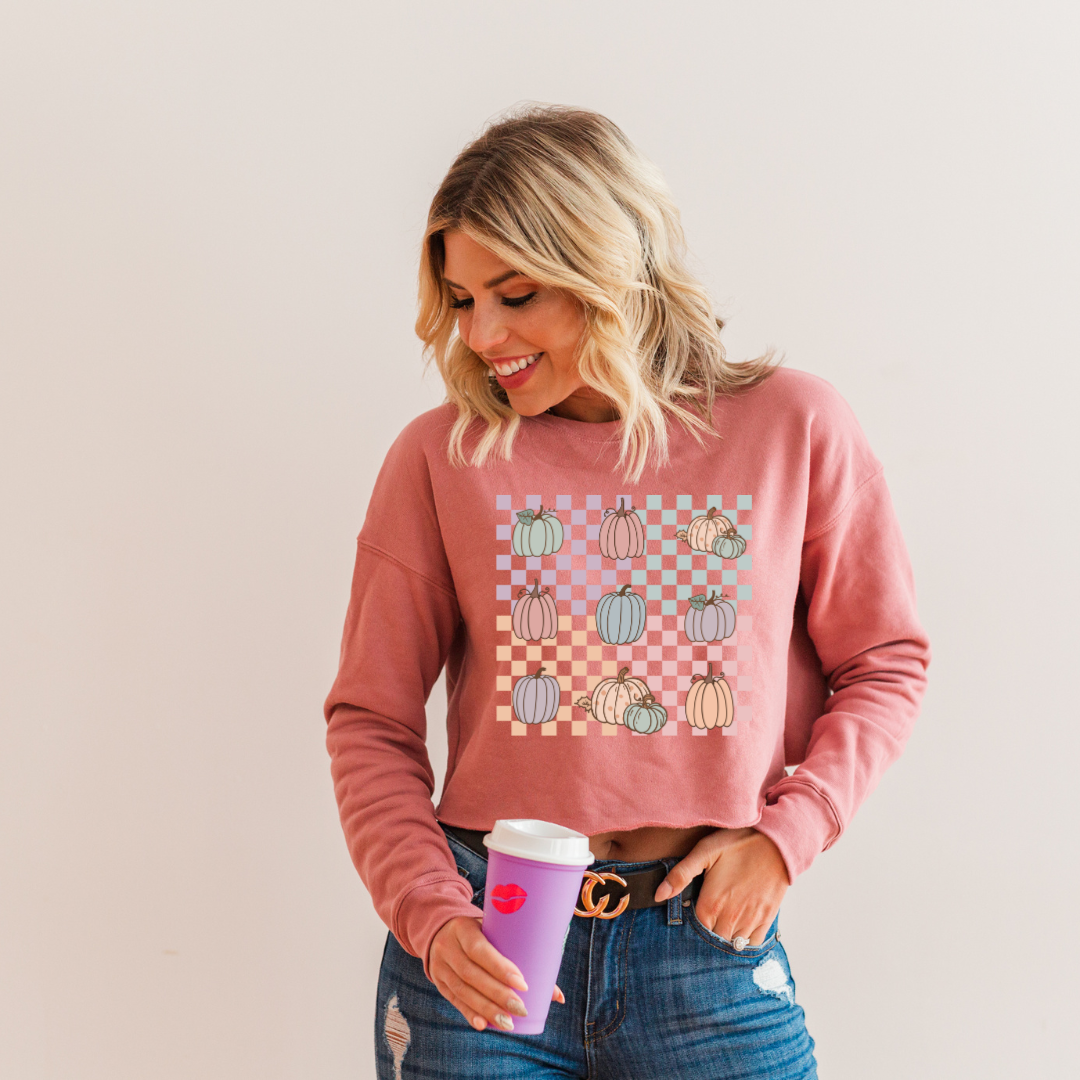 Pumpkins with Checkered Background| DTF Transfers