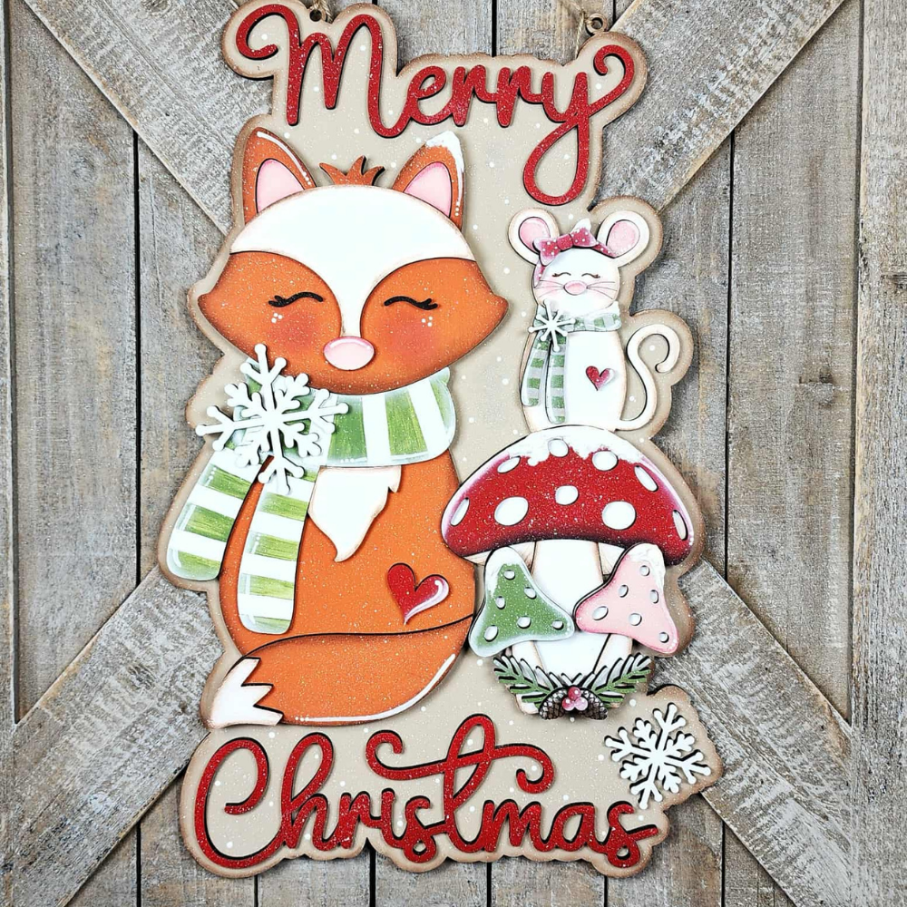Merry Christmas Woodland Friends Sign 43 | DIY Kits
