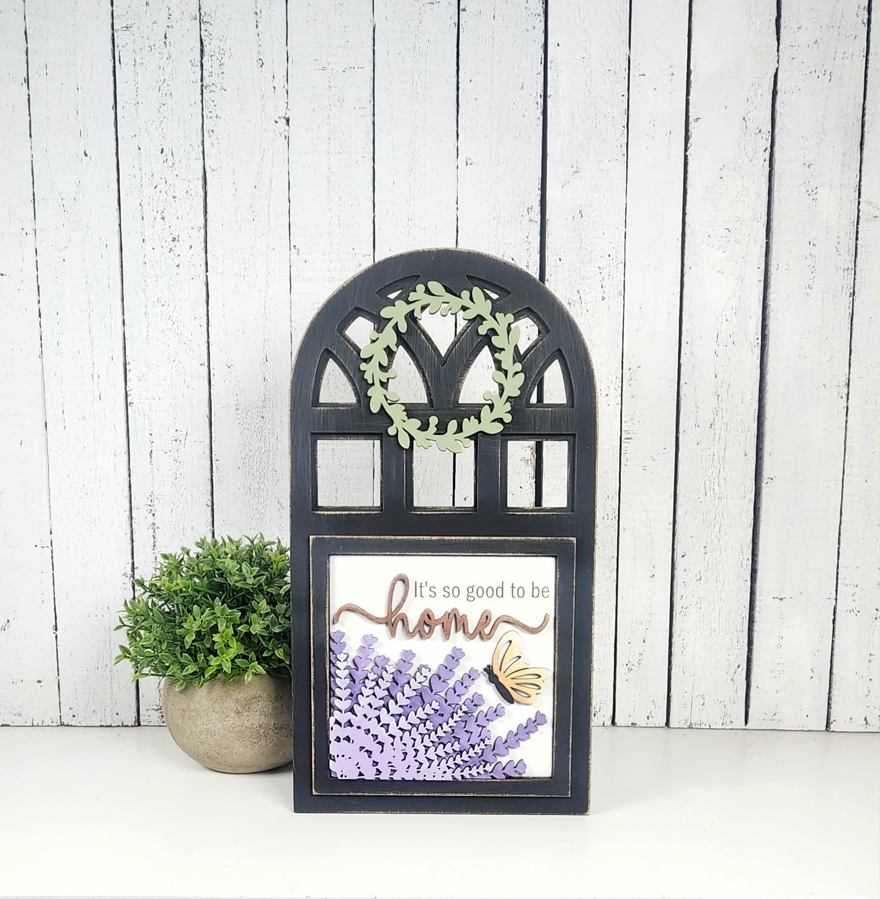 Lavender Interchangeable Arch Window Sign – DIY Wood Craft Blank | DIY Kits