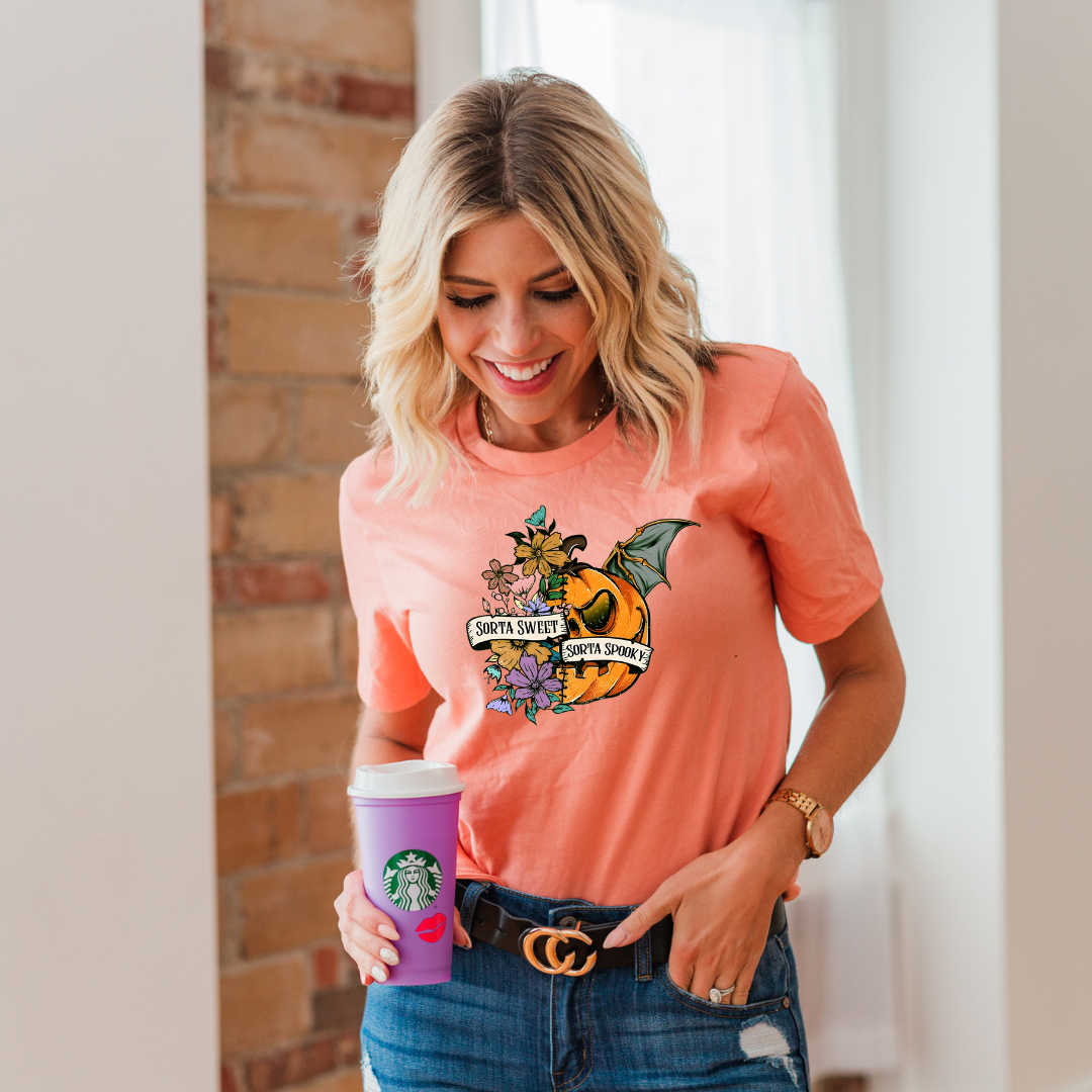 Sorta Sweet Sorta Spooky Bat Wing Distressed| DTF Transfers