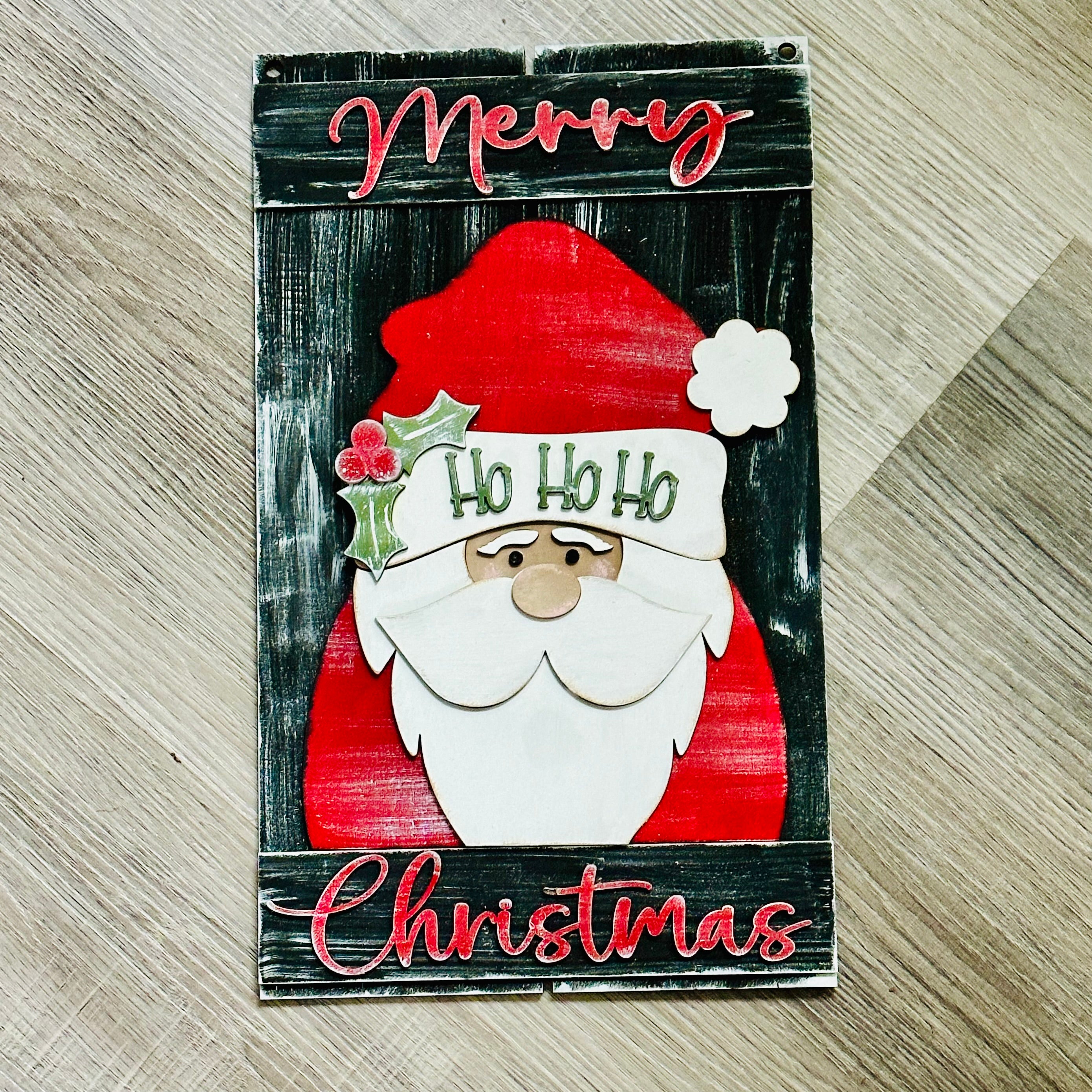 Santa Merry Christmas DIY Kit | Wood Craft Blank