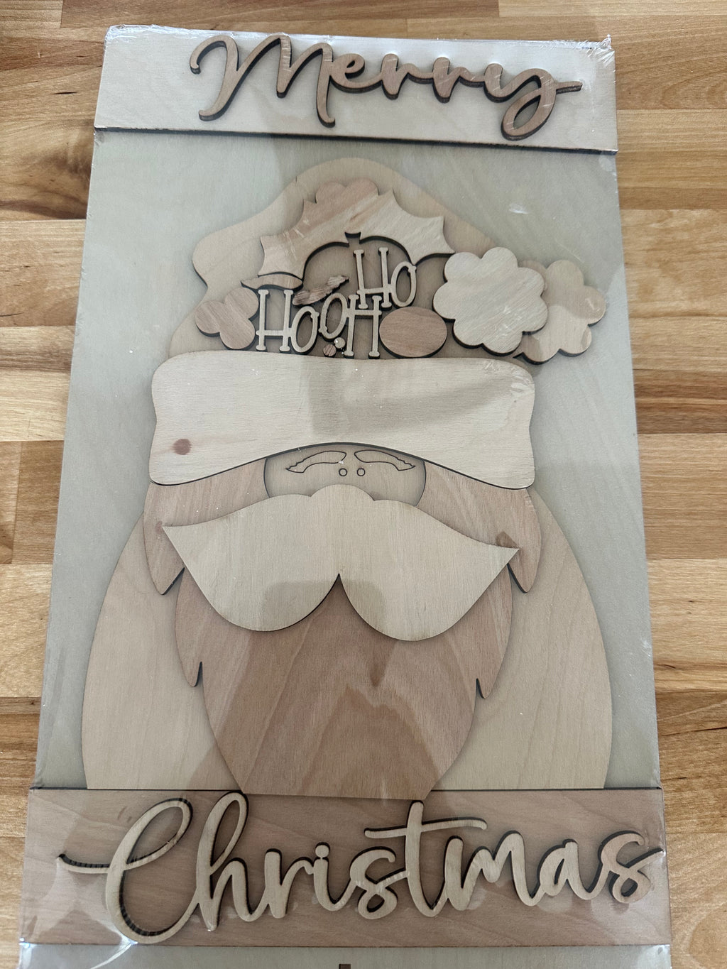 Santa Merry Christmas DIY Kit | Wood Craft Blank