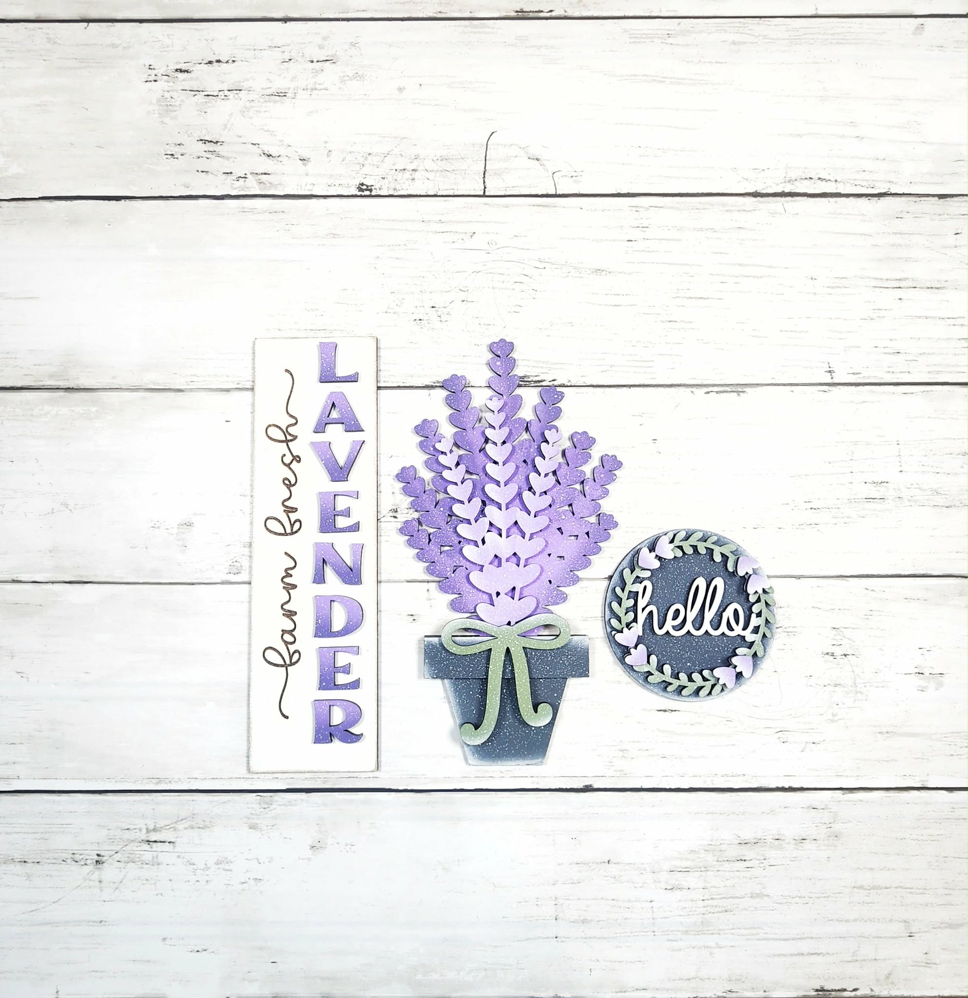 Lavender Mini Tiered Tray Decor Set – DIY Wood Craft Blank Bundle | DIY Kits