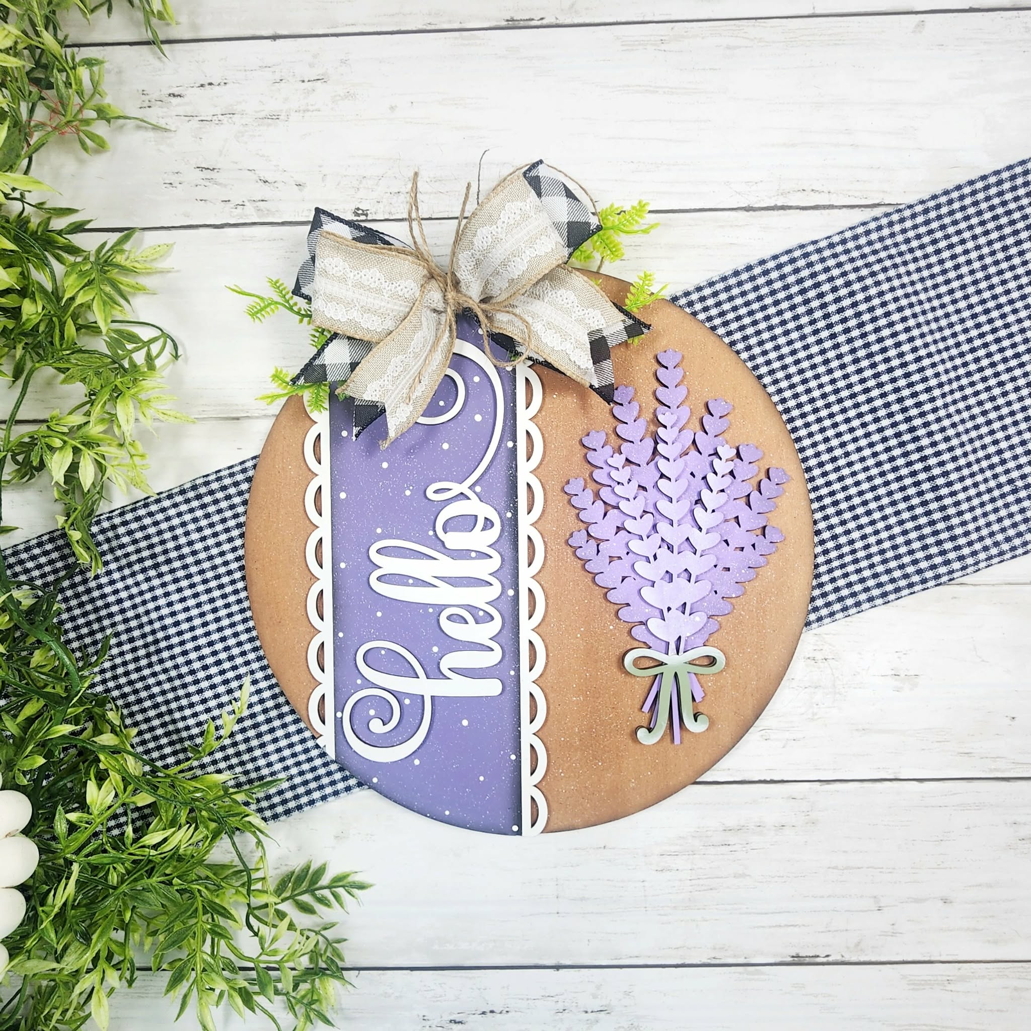 Hello Lavender Door Hanger Wood Craft Blank | DIY Kits