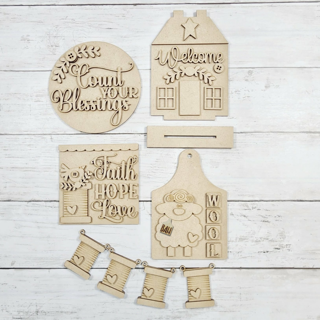 Farmhouse Tiered Tray Decor Bundle | DIY Kits