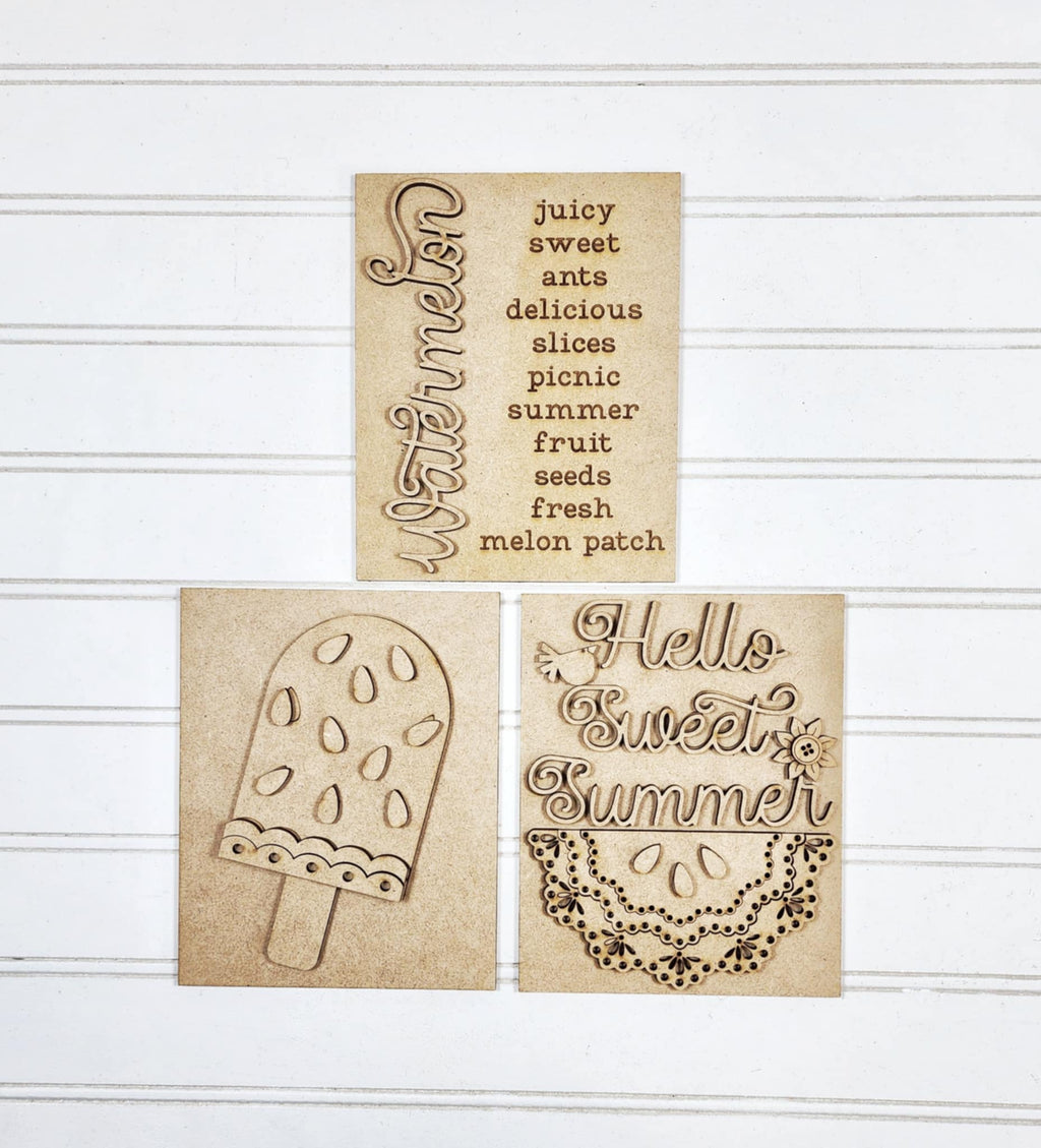 Watermelon Summer Tiered Tray Sign Set | DIY Kits