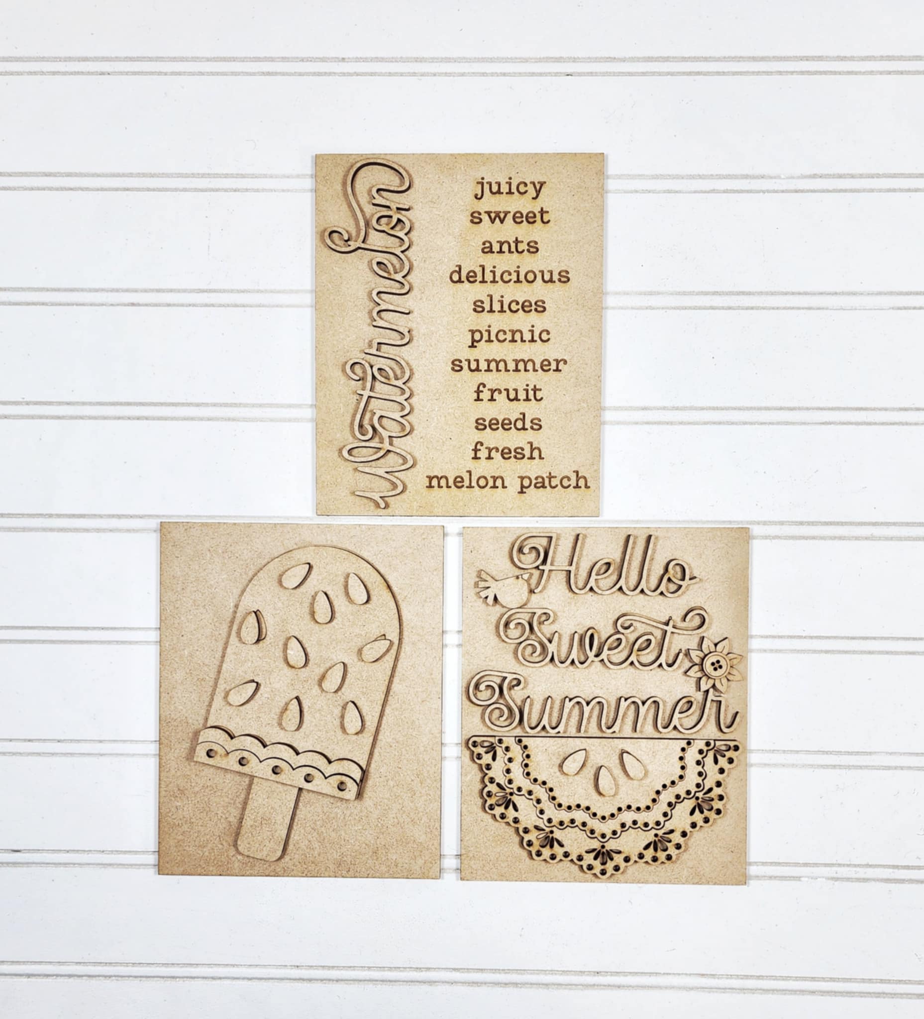 Watermelon Summer Tiered Tray Sign Set | DIY Kits