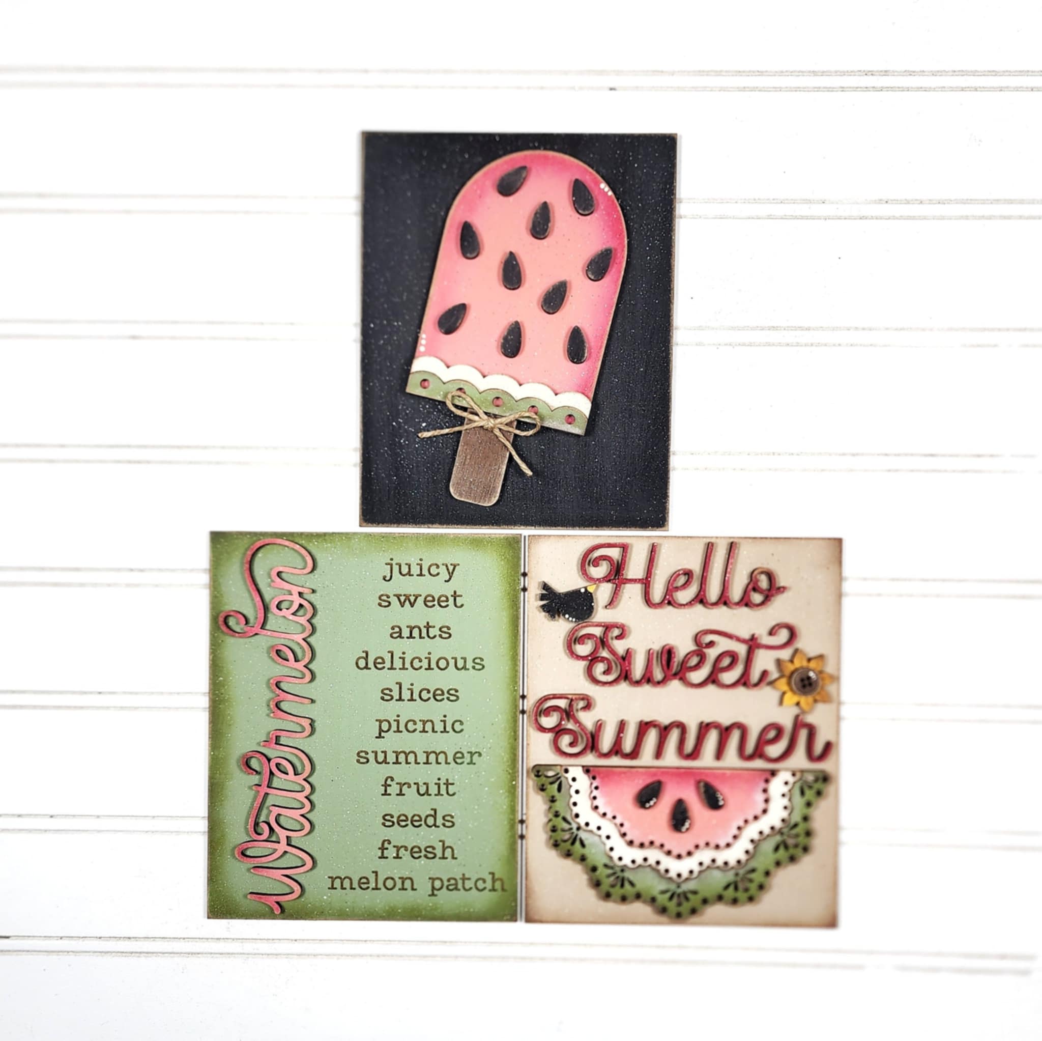 Watermelon Summer Tiered Tray Sign Set | DIY Kits