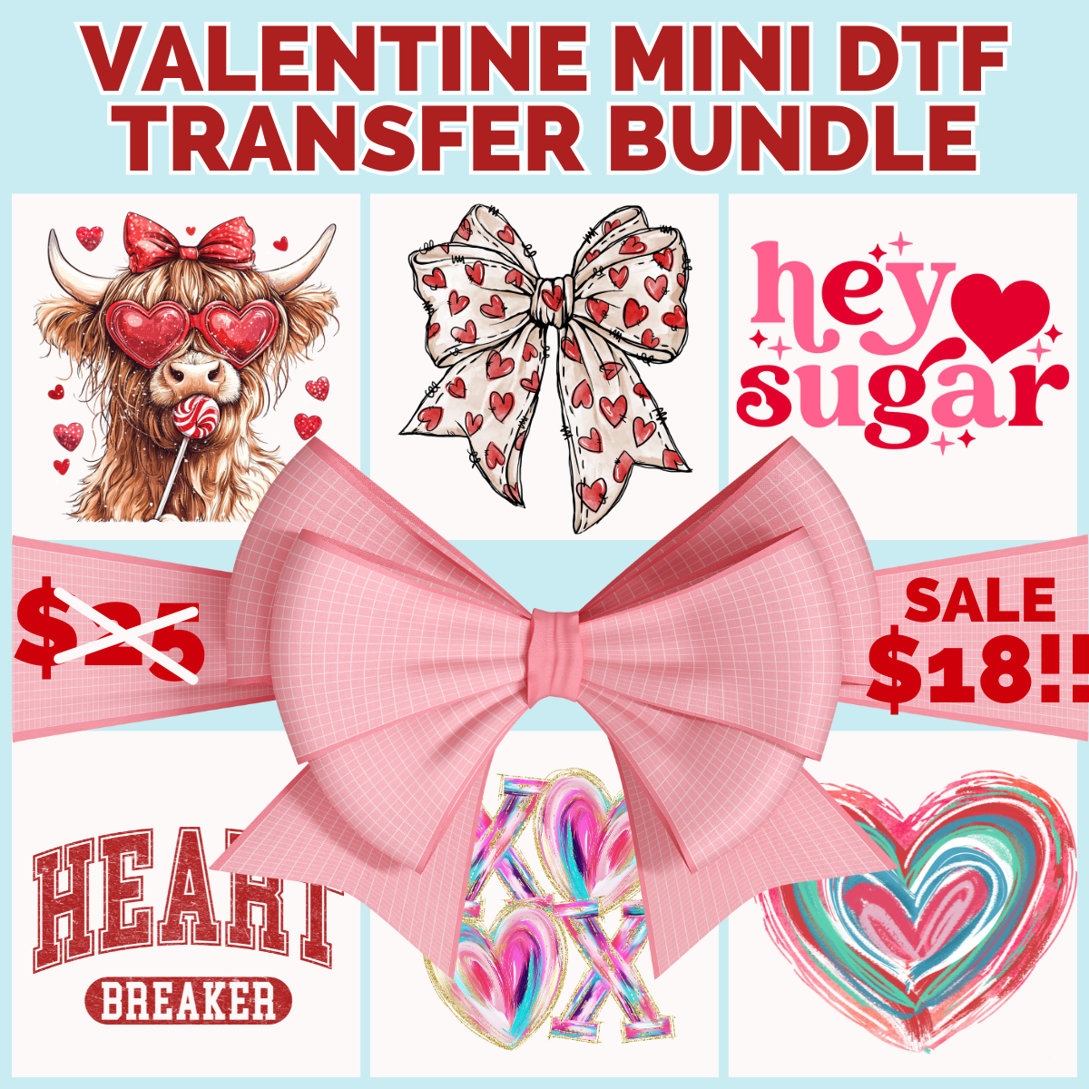 Valentine Small DTF Bundle | DTF Transfers
