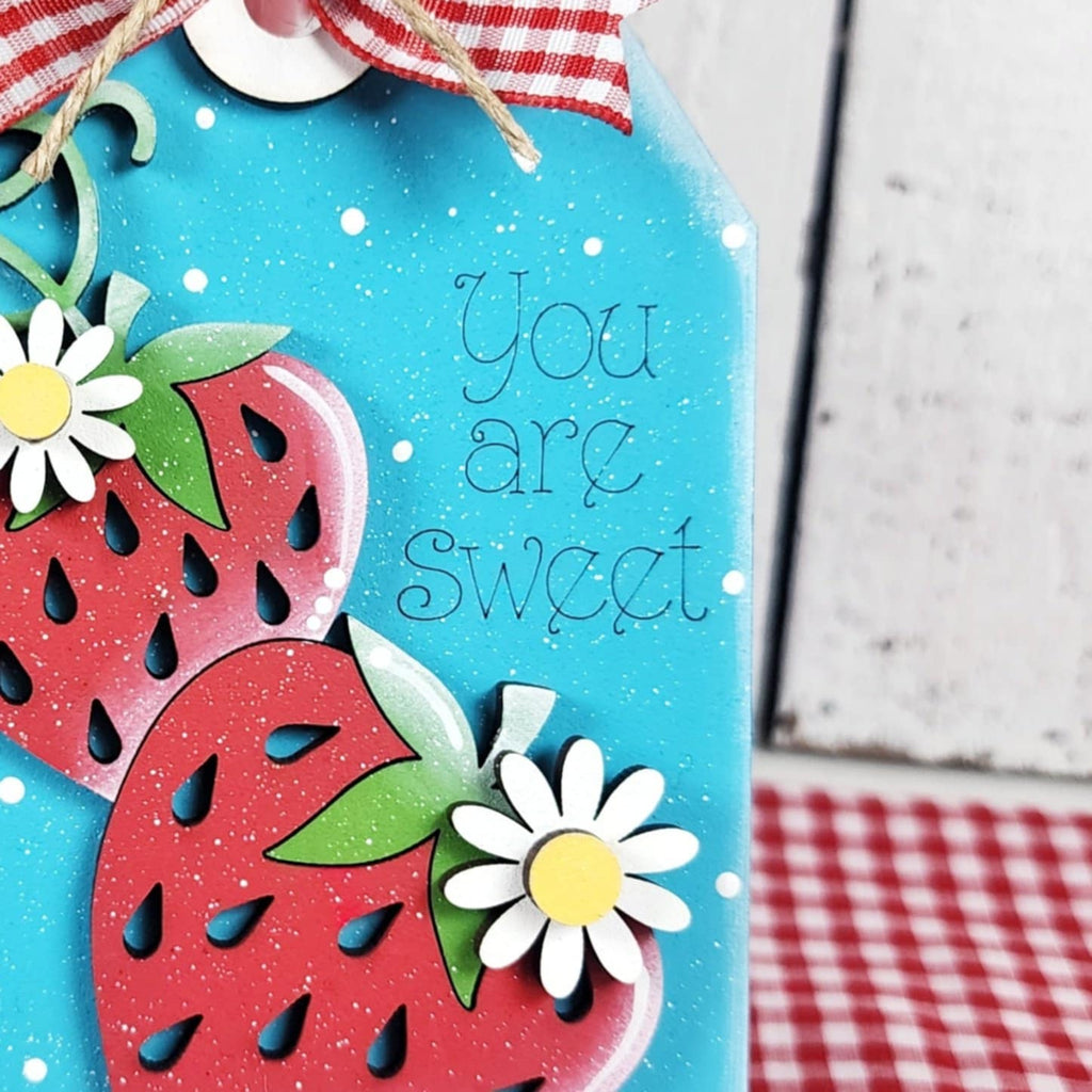 You Are Sweet Strawberry Tag Wood Craft Blank | DIY Kits