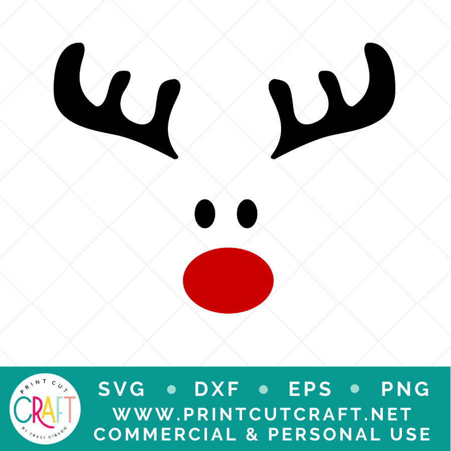 Moose Reindeer Face SVG PNG DXF EPS