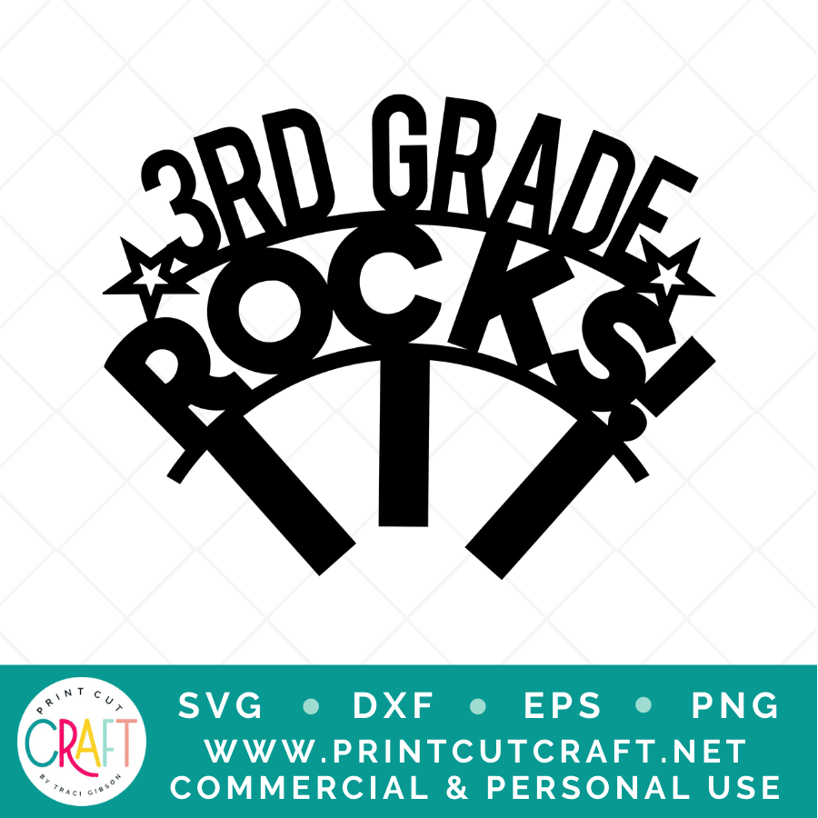 Third Grade Rocks SVG / School SVG / Student SVG