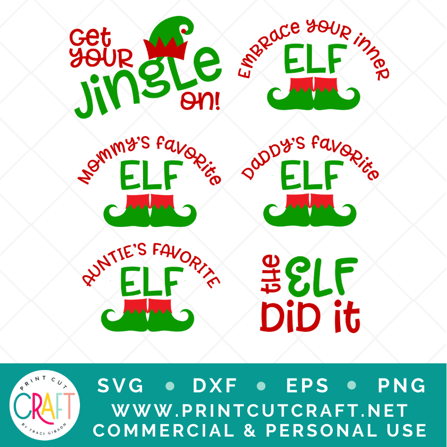 Christmas Elf Bundle SVG PNG DXF EPS