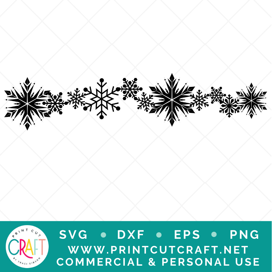 Snowflake Banner SVG PNG DXF EPS