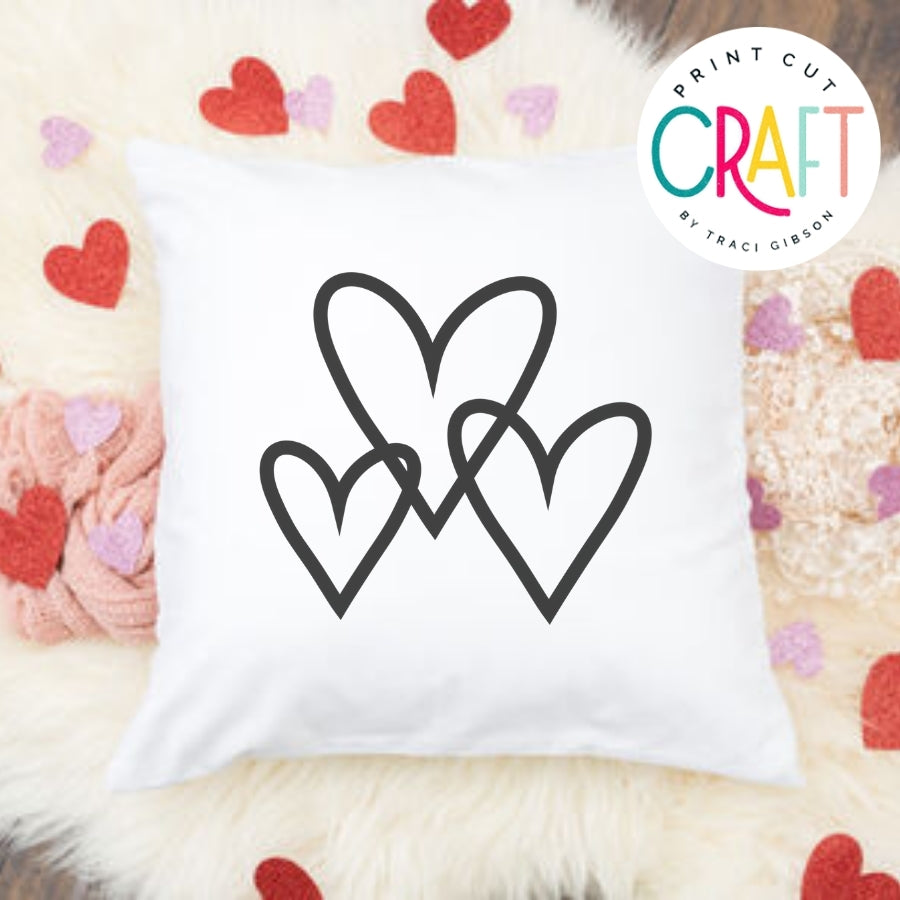 Heart Trio Background SVG PNG DXF EPS