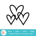 Heart Trio Background SVG PNG DXF EPS