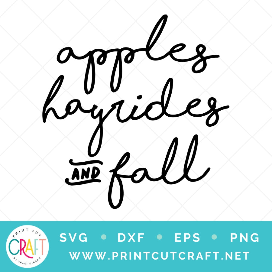 Apples Hayrides and Fall SVG PNG DXF EPS