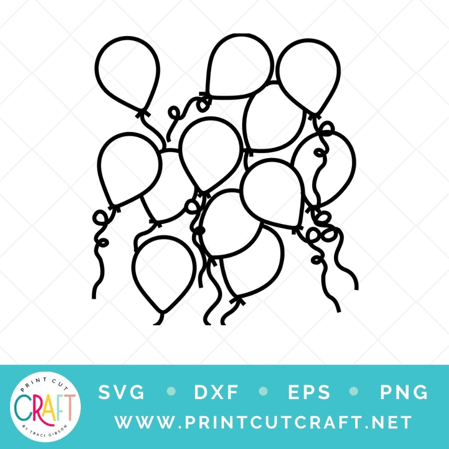 Balloons Background SVG PNG DXF EPS