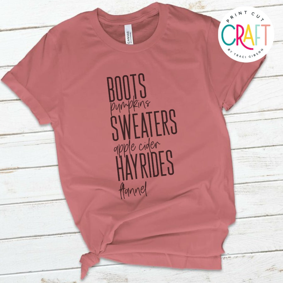 Boots Pumpkins Sweaters Hayrides SVG PNG DXF EPS