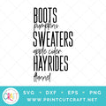 Boots Pumpkins Sweaters Hayrides SVG PNG DXF EPS