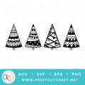 Christmas Trees SVG PNG DXF EPS