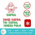 Dear Santa Bundle SVG PNG DXF EPS