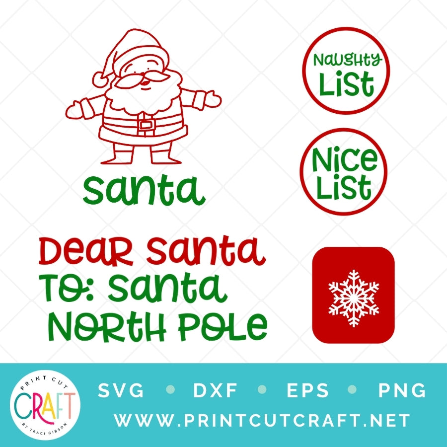 Dear Santa Bundle SVG PNG DXF EPS