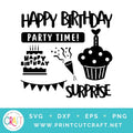 Happy Birthday Doodle Circle SVG DXF EPS PNG