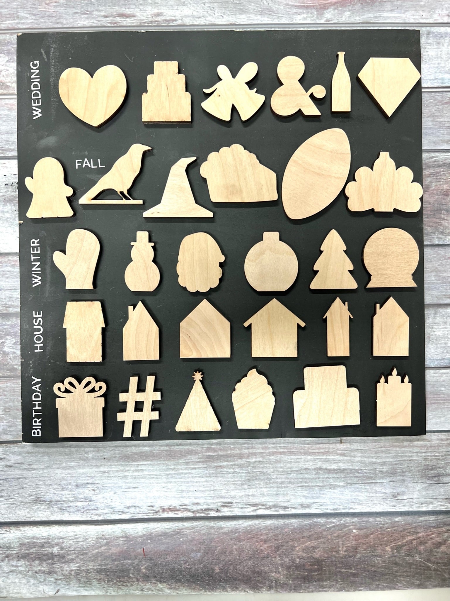 Wooden Tiles - Letter Blanks and Shapes - DIY Kit